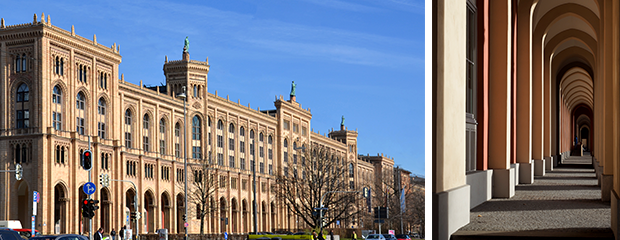 Restaurierte Fassadenansichten, Durchgang Restaurierte Fassadenansichten, Durchgang