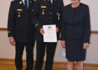 v.l.n.r.: Hans Meyrl (Stadtbrandrat Stadt Rosenheim), Mario Zimmermann (Stadtbrandinspektor), Regierungspräsidentin Maria Els